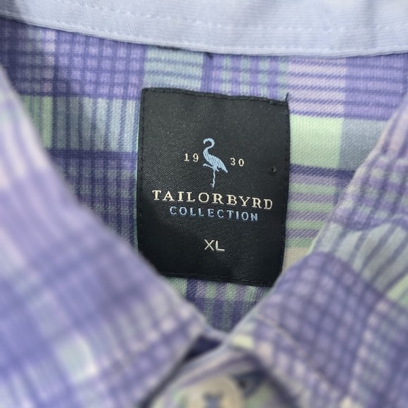 Tailorbyrd Other - Tailorbyrd Shirt Mens XL Blue Green Plaid Button Down Short Sleeve Cotton Casual
